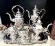 Vintage Silver Plate Tea Set Coffee Service With Tilting Pot / Tray Bsc 7 Pcs