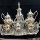 Vintage Silver Plated Royal And Luxury 6 Piece Coffee &teaset With Serving Tray