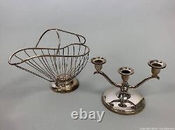 Vintage Silver Plated Tea/Coffee Set, 7-Piece Spoon Set, Candleholder & More