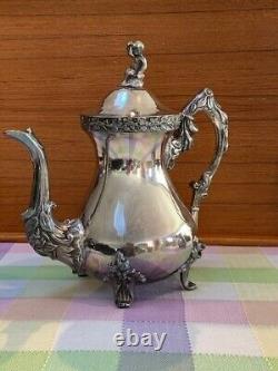 Vintage Silver Plated Tea Set-Teapot, Creamer, Sugar withLid. Marvelous details