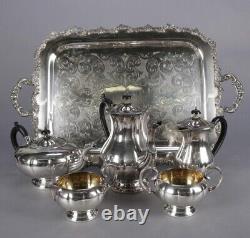 Vintage Silver plated Marlboro Old English reproduction six-piece tea set