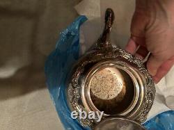 Vintage Silverplate Community Tea & Coffee Service set with Large Oneida Tray