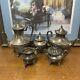 Vintage Silverplate Silver On Copper 5 Piece Coffee And Tea Set