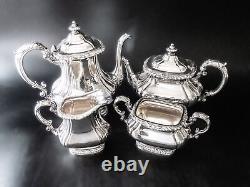 Vintage Silverplate Tea Set Coffee Service Gorham Shell And Gadroon