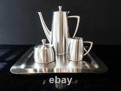 Vintage Stainless Tea Set With Tray Astrid 4 Piece Set IOB