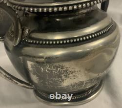 Vintage Superior Silver Co. Tea Set 4 Piece Set With Tray Quadruple Gilt 4076