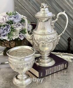 Vintage Tea & Coffee Set Silver Plated E. E. Maltey New York Extra Plate 6 Pc