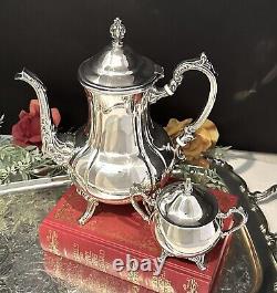 Vintage Tea Set Silver Plated Set of Oneida and Towel Mixed set Various Pieces
