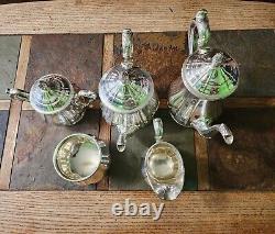 Vintage To Antique Gorham Y902 Silverplated 5 Pc Coffee & Tea Serving Set