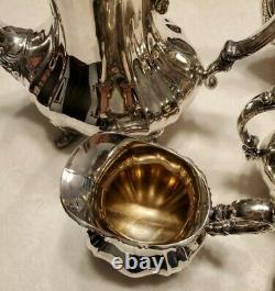 Vintage Towle Grand Duchess 4 Pc Silverplate Coffee Tea Set Sugar Creamer