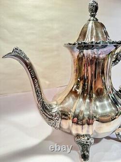 Vintage Towle Grand Duchess Silverplate 4PC Tea Set Tea Pot Coffee Pot Excellent