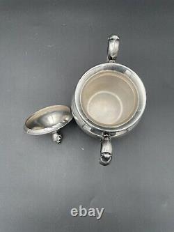 Vintage Towle Silverplate 4 Piece Tea Set, Platter, Tea Pots, Sugar, Storage Bag