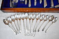 Vintage WM Rogers Silverplate 82 Piece Beloved Pattern Silverware Lot Set