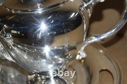 Vintage! Wallace Silver Plated 5 Pc. Tea/Coffee Set with Tray Silverplate READ