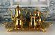 Vintage Webster Wilcox 24k Gold Electroplated Coffee/tea Set With Lg. Tray 5 Pcs