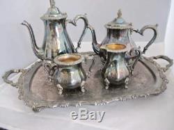 Vintage Webster Wilcox By Oneida 5 pcs. Silver Plate Coffee & Tea Service Set