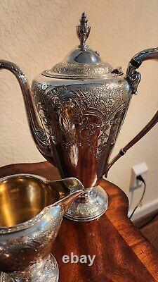 Vintage Wilcox International Silver Paisley Tea Coffee Set Silverplate 7032
