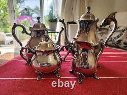 Vintage Wilcox Joanne International Silver Plate Coffee and Tea Set 4 Piece Set