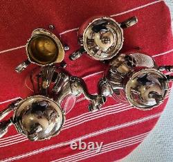 Vintage Wilcox Joanne International Silver Plate Coffee and Tea Set 4 Piece Set