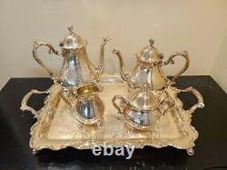 Vintage Wilcox Joanne International Silver Plate Coffee and Tea Set 5 Piece Set