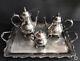 Vintage Wilcox? Silver Plated American Rose Coffee/tea Set With Tray 5 Pieces