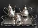 Vintage Wilcox? Silver Plated American Rose Coffee/tea Set With Tray 5 Pieces