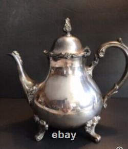Vintage Wilcox? Silver Plated American Rose Coffee/Tea Set With Tray 5 Pieces