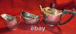 Vintage small sterling silver tea set & spoon, 3 pc very nice hallmarked 396g