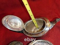 Vintage small sterling silver tea set & spoon, 3 pc very nice hallmarked 396g