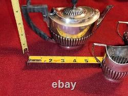 Vintage small sterling silver tea set & spoon, 3 pc very nice hallmarked 396g