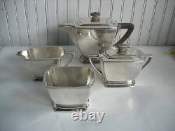 Vtg 4 pc ROGERS BROTHERS Legacy Silverplate ART DECO Tea Service Set c1929