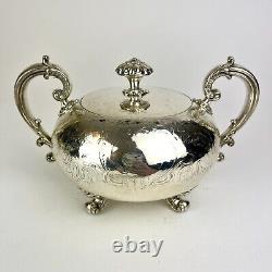 Vtg Barker Ellis Silver Plate Coffee & Tea Service Complete Set with Tray England