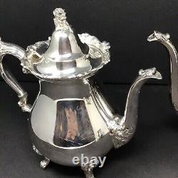 WALLACE Silverplate 5 piece Tea Coffee Set Vintage Silver Teapot Coffeepot