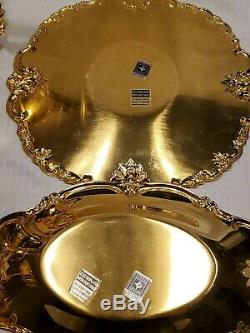 WEBSTER WILCOX INTERNATIONAL SILVER CO. 24k GOLD PLATED COFFEE/TEA SET 8 pc