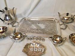 WM Rogers 1847 Tea Set Lot Antique Silver