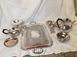 WM Rogers 1847 Tea Set Lot Antique Silver