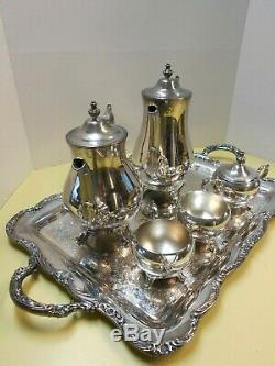 WM Rogers & International Silver Co Silver Plate Tea Coffee Service Set