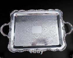 WM Rogers Silver Plate Vtg Coffee Tea Service Serving Tray 5 Piece Set