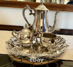 WSB Silver-Plated Tea Set w Tray Vintage