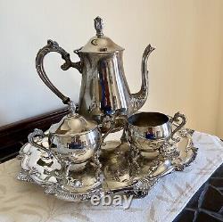 WSB Silver-Plated Tea Set w Tray Vintage