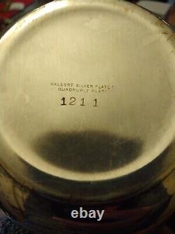 Waldorf 5pc tea set hand etched quadruple layer silver plate