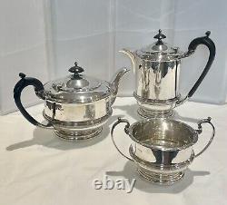 Walker And Hall Sterling Silver Tea Set, 3 Piece, 1930