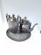 Walker & Hall Sheffield 2 Antique Silver Teapots & Plate Set England 1890-1910