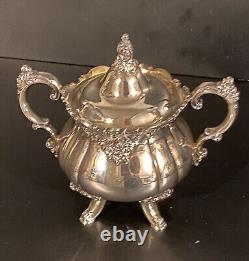 Wallace Baroque Antique Tea & Coffee Full Serving SET of 6 Silver on Copper EXC
