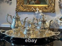 Wallace Baroque Silver Plated 5 Piece Tea Set