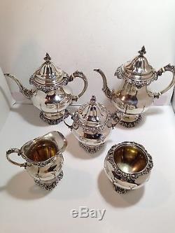 Wallace Grande Baroque (1935) 5 Piece Sterling Silver Coffee Tea Set
