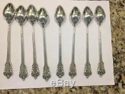 Wallace Grande Baroque Sterling Silver Iced Tea Spoons Set Of 8