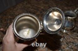 Wallace M601 Vintage Lovely Silver plate 4pcs Coffee Tea set Creamer/Sugar/Waste