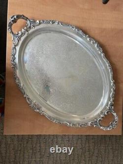 Wallace Silver plate Baroque Tea Service & Tray set (23 IN)