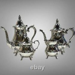 Wallace Silverplate La Reine Coffee and Tea Set Numbered 1100